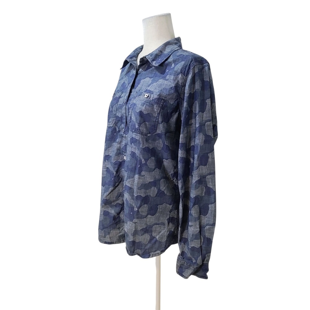 Carhartt Bue Camo Button Down Casual Shirt Top Outdoors Fall Winter Outdoors - M - Picture 3 of 11